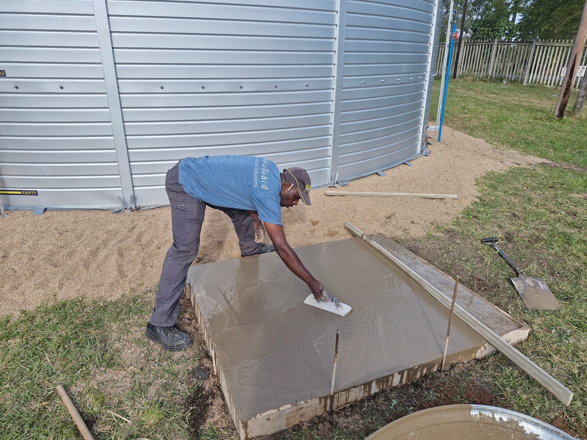 Reservoir build — structure going up