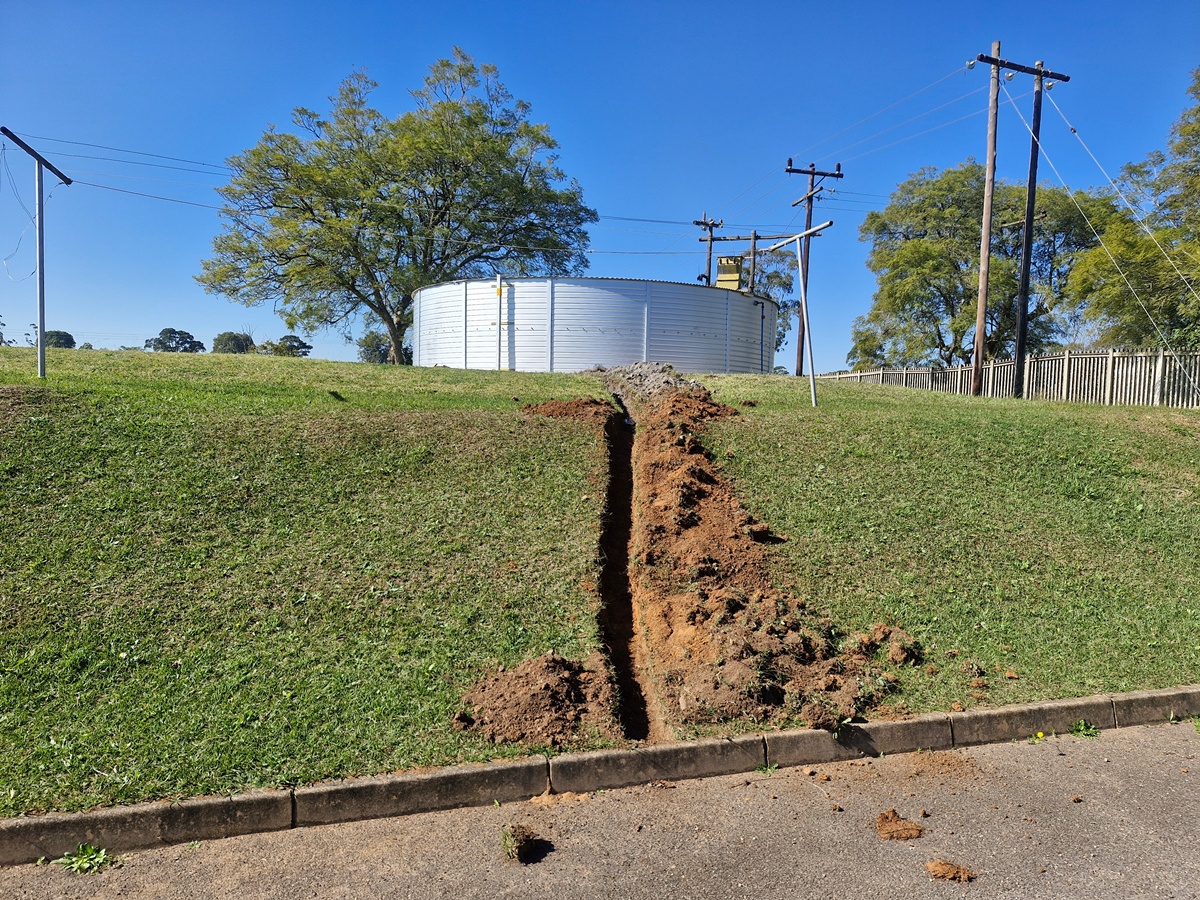 The completed Ethembeni water reservoir